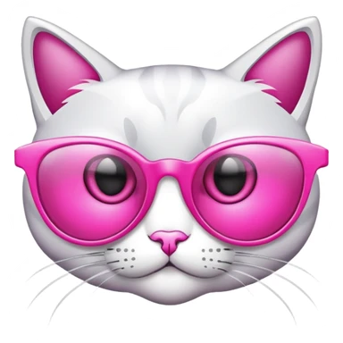 cat-eye shaped safety glasses with bright pink lenses, fashionable protection sticker