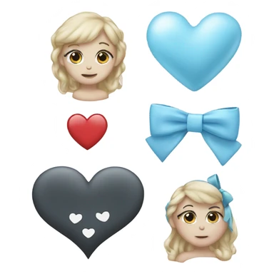 A baby blue heart and coquette bow  sticker