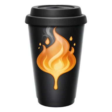 takeaway coffee cup black with black lit sticker