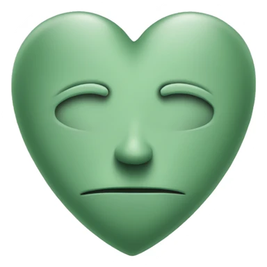 sage green heart with no face sticker