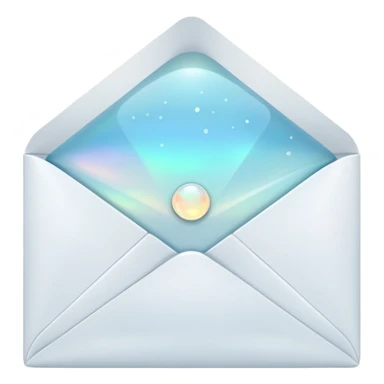 a beautiful romantic white opal envelope sticker