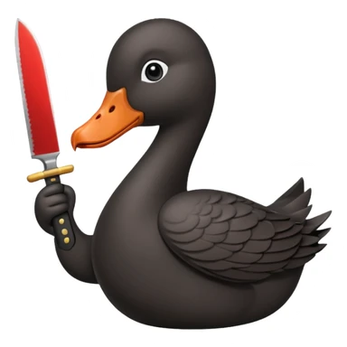 Black goose with a knife sticker