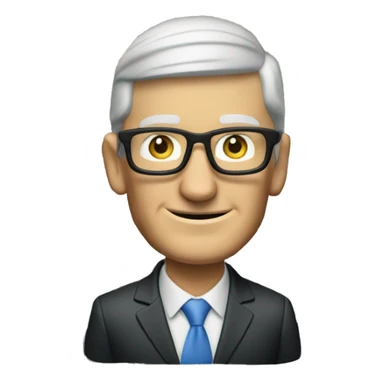 tim cook wearing a banker visor with a bag of money in the corner sticker