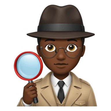 detective, black, magnifying glass sticker
