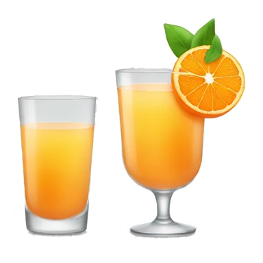transparent glass of tangerine juice sticker