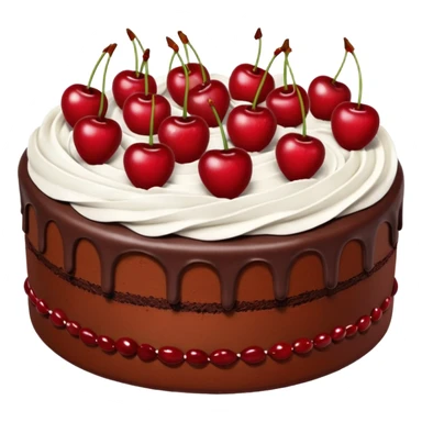 chocolate cherry frosted cake  sticker
