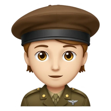 A brown military beret  sticker