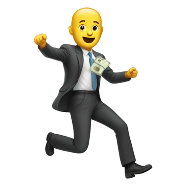 Laptop man with flying cash sticker