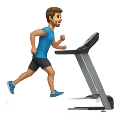 A guy walking on a treadmill sticker