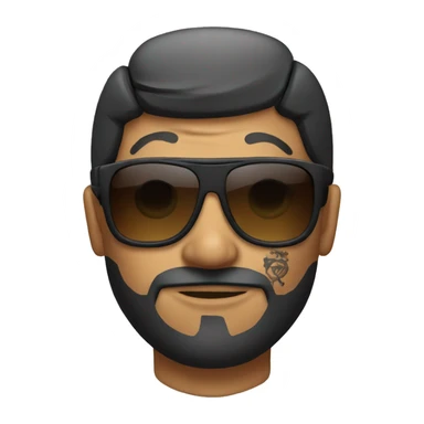 Biker with tattoos and sunglasses sticker