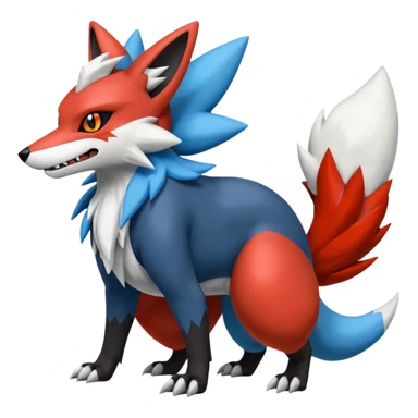Lucario-Zoroark-Zangoose-Zeraora-Fakémon-hybrid-creature (full body)  sticker