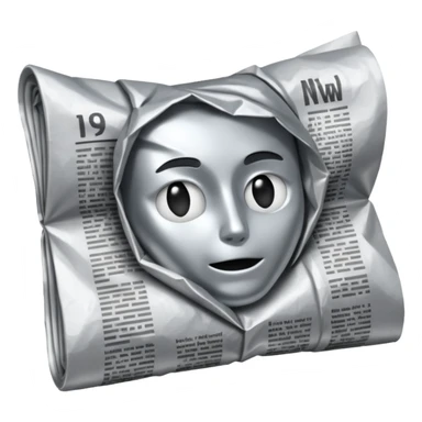newspaper with metallic sheen, representing metalworking news emoji sticker