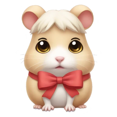 Sad hamster girl with a bow  sticker