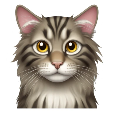 Striped Maine Coon cat with slanting eyes sticker