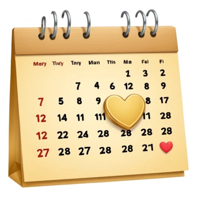 cute kalender , really light yellow/gold/brown themed with maybe a little heart on it. its paper in it and rings at the top of it where the paper is on. it needs to look like its drawed of smt and the rings at the top instead.  sticker