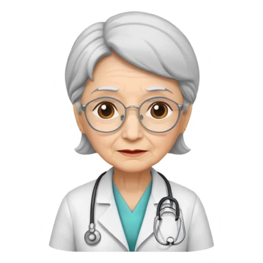 old woman doctor sticker
