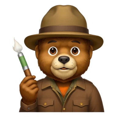 Smokey the bear with a joint sticker