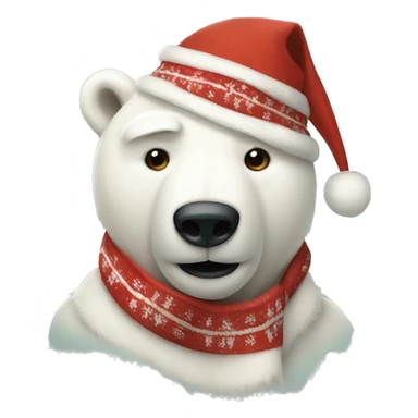 Polar bear with Christmas scarf sticker