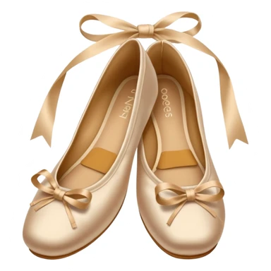 Beige realistic silk bow ballerina shoes sticker
