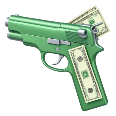 money gun shooting dollar bills sticker