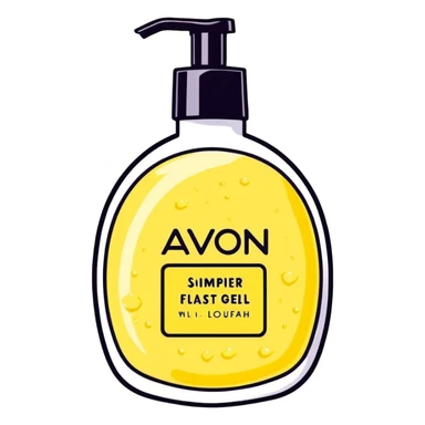 AVON shower gel, body scrub, and loofah sticker