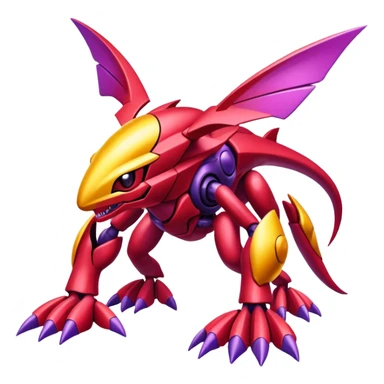 Shiny Exotic Colorful epic Gabito-Genesect-Miraidon-Koraidon-Fakémon-hybrid-creature (full body)  sticker