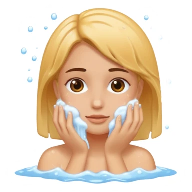 A women washing her face sticker