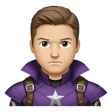hawkeye clint barton portrait marvel, brown hair from captain america: civil war sticker