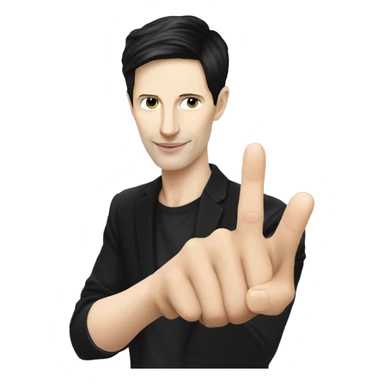 Pavel Durov points his finger sticker