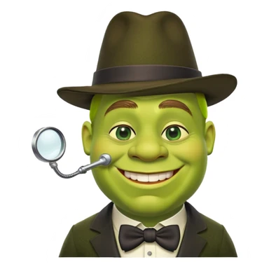 Shrek with a monocle and a mafioso hat sticker