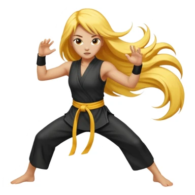 sexy girl with long yellow hair, kung fu sticker