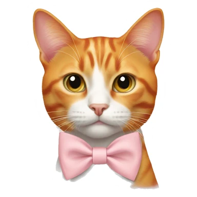 Orange cat with light pink bow tie sticker