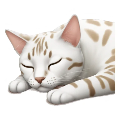 snow bengal cat sleeping sticker