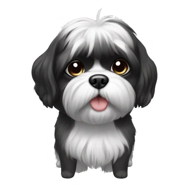 Black and white shitzu sticker