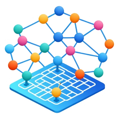 create an isometric analogous to showcase ease of workflows and integrations with AI, so like show lots of lines to exemplify workflows sticker