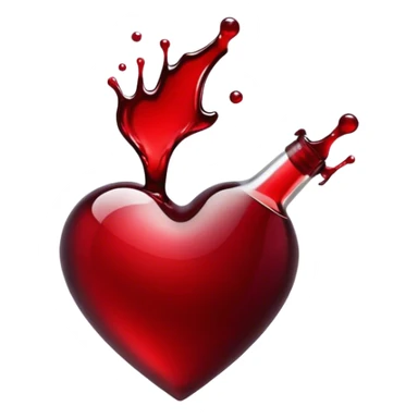 Red wine heart  sticker