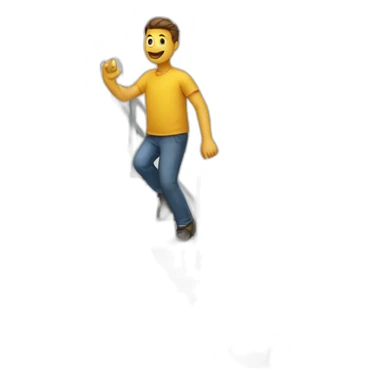 man going up stairs sticker