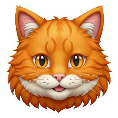 Orange cat head with black human hair on its head and white in the mouth  sticker
