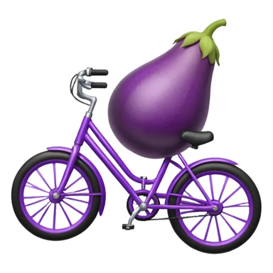 Eggplant riding bike  sticker