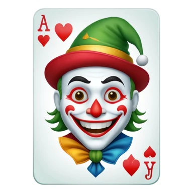 poker card with a funny jolly joker inside the card sticker