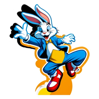 bugs bunny break dancing  sticker