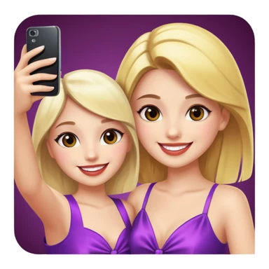 girls taking selfie in club sticker