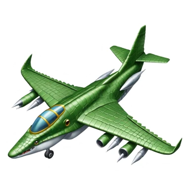 Un cocodrilo c9mbinado con un avion de guerra sticker