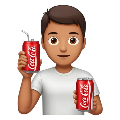 man with coke tin sticker