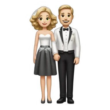 Couple 30 anniversary bridal sticker