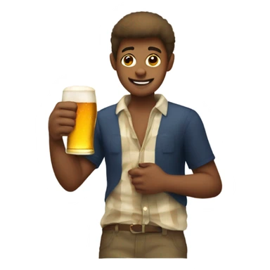 Frat boy with deer legs drinking beer sticker