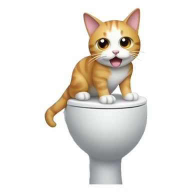 Cat surfing on a toilet  sticker