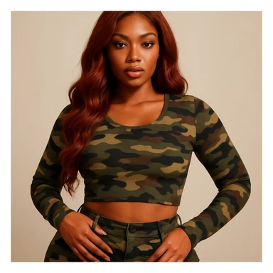 redbone baddie in camo sticker