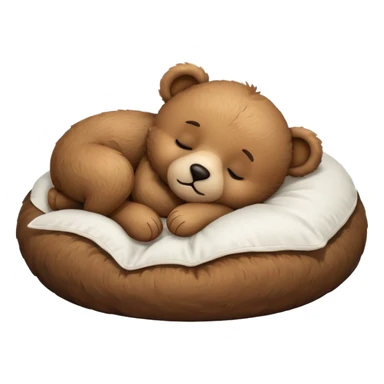 Cute teddy bear sleeping on a white pillow sticker