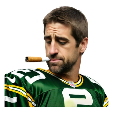 Aaron Rodgers smoking a cig  sticker